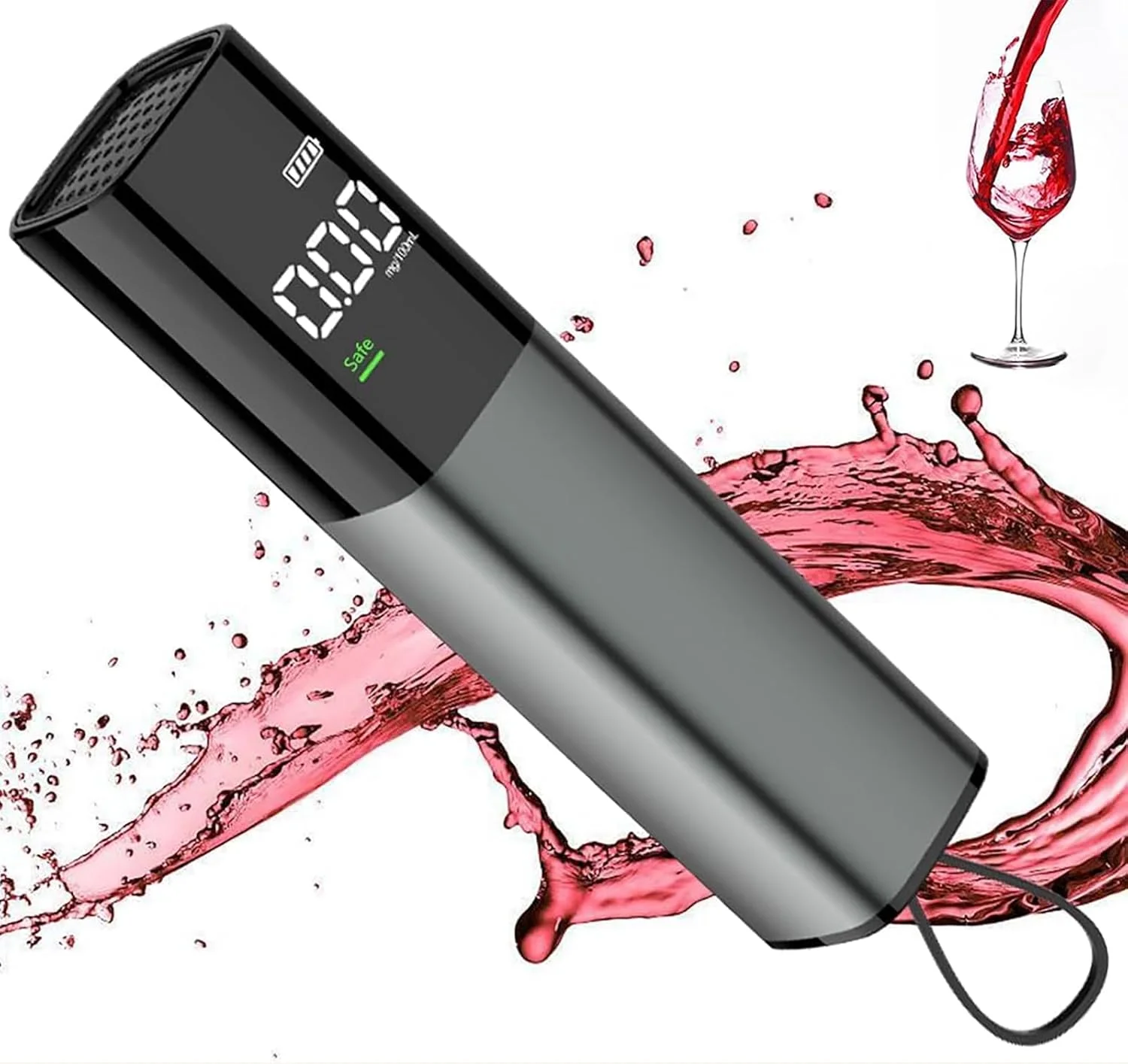 دستگاه دیجیتال تشخیص الکل، تنفس سنج الکل با دقت بالا با صفحه نمایش LCD، نمایشگر 3 رنگی و پاسخ سریع، خاموش شدن خودکار و بدون نیاز به تماس دهانی، برای مناسبت های مختلف دستگاه دیجیتال تشخیص الکل، تنفس سنج الکل با دقت بالا با صفحه نمایش LCD، نمایشگر 3 رنگی و پاسخ سریع، خاموش شدن خودکار و بدون نیاز به تماس دهانی، برای مناسبت های مختلف