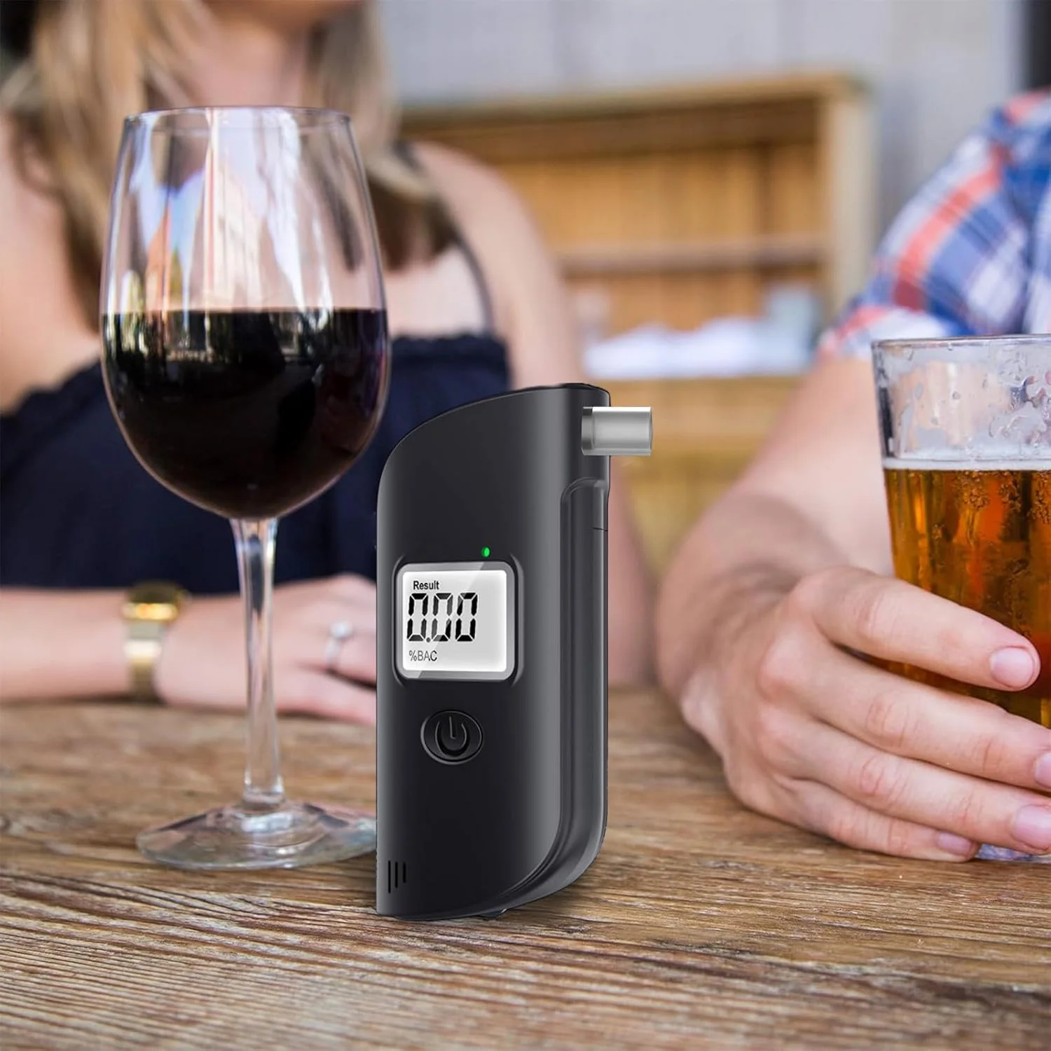 دستگاه تست الکل Mokeum، دستگاه تست الکل با صفحه نمایش LCD، دستگاه تجزیه و تحلیل تنفس قابل حمل با نور LED، ردیاب الکل با دقت بالا