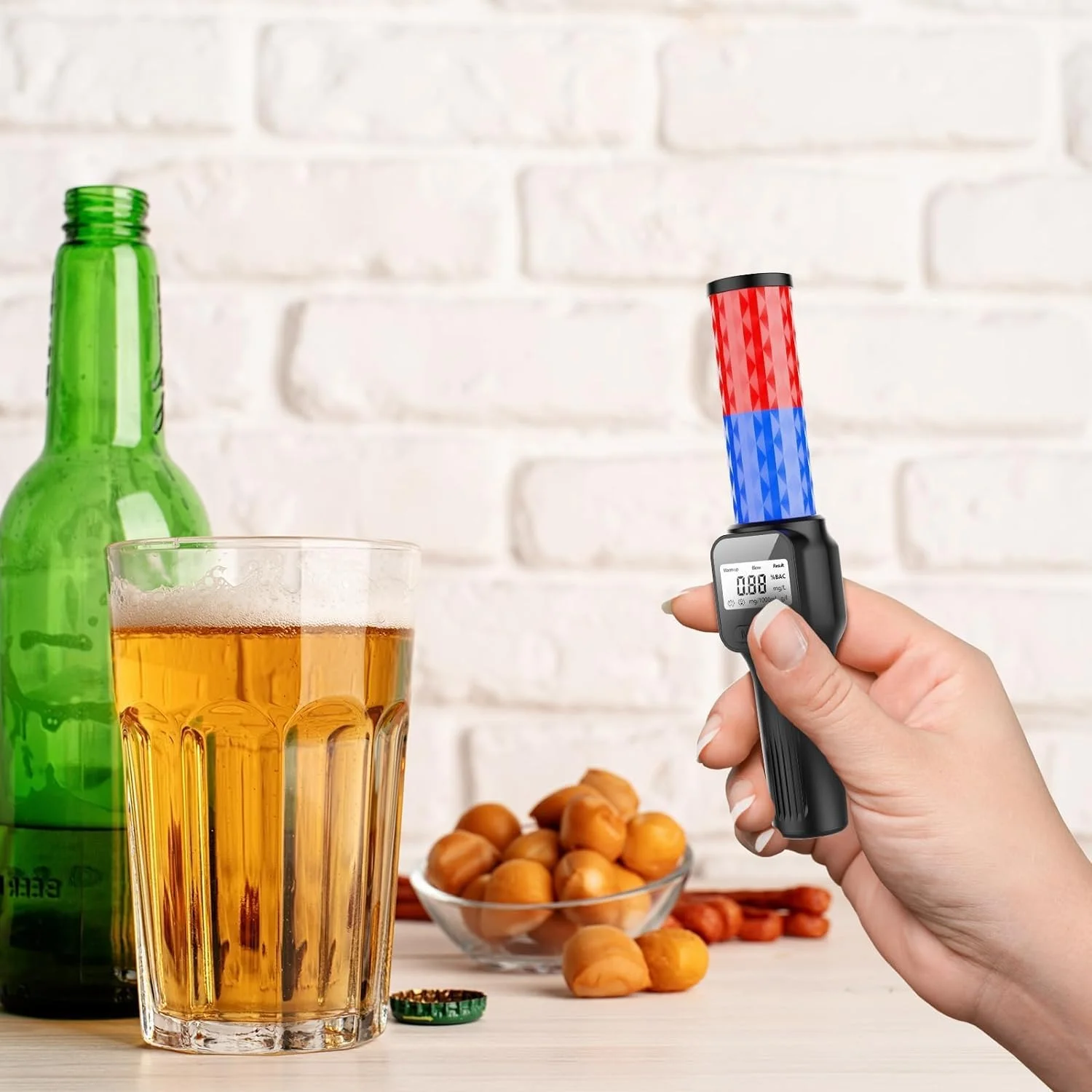 تست الکل قابل حمل و شارژی Gywjioy، تست تنفسی الکل شخصی، تستر الکل با صفحه نمایش LCD برای استفاده شخصی یا حرفه ای