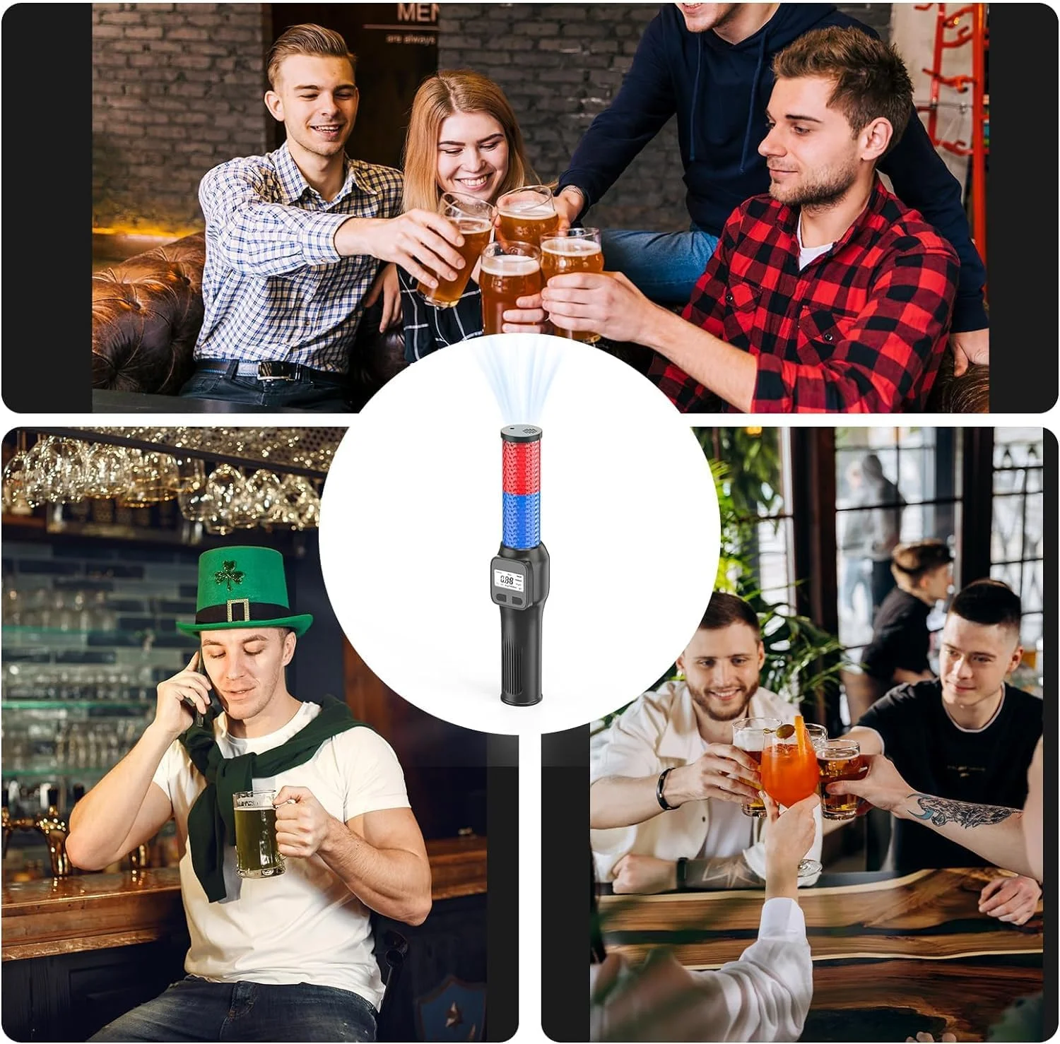 تست الکل قابل حمل و شارژی Gywjioy، تست تنفسی الکل شخصی، تستر الکل با صفحه نمایش LCD برای استفاده شخصی یا حرفه ای