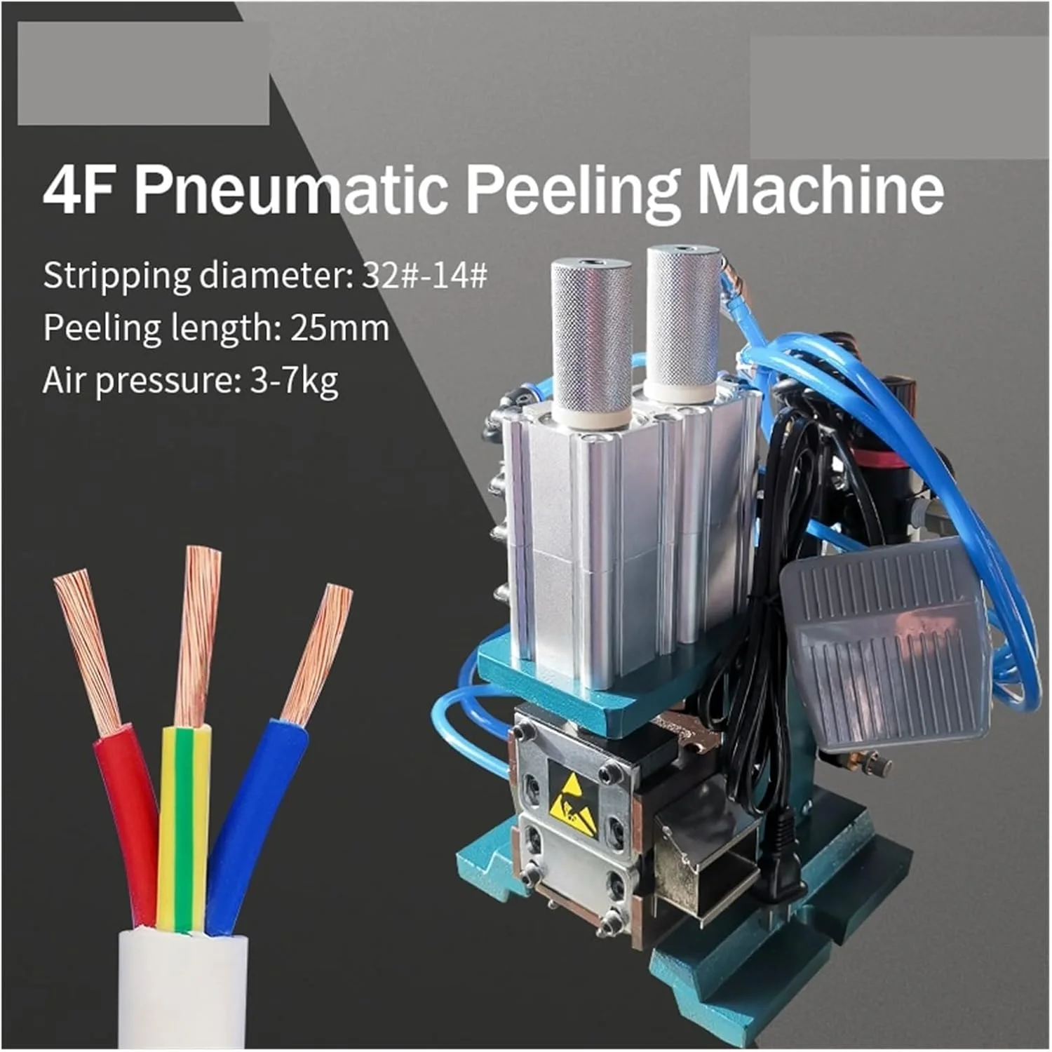 دستگاه سیم‌لخت‌کن بادی 4F، سیم روکش‌دار چند هسته‌ای 25 میلی‌متری 32-14AWG، دستگاه سیم‌لخت‌کن هسته کابل