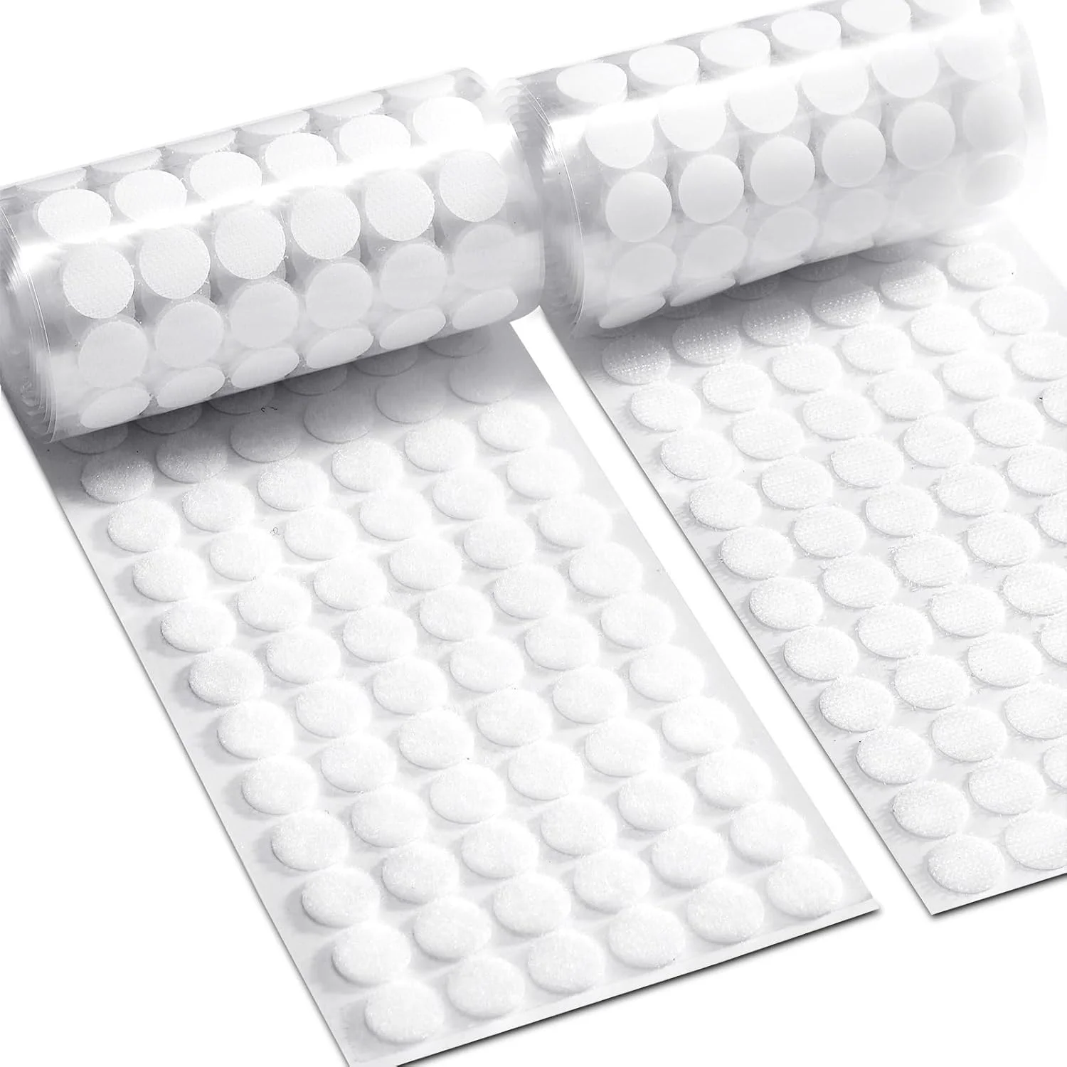 1000 عدد | 500 جفت | قطر 1.5 سانتی متر | 100% نایلون | بست قلاب و حلقه ای چسبی دایره ای شکل قوی برای استفاده در هنر و صنایع دستی، کلاس درس مدرسه، خانه و محل کار، سفید