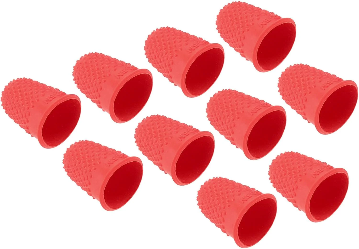 0.67x0.98 Inch Rubber Finger Tips, 20 Pack Silicone Thumb Fingertip Protector Covers Guard Pads Thimble Grips for Office Counting Sewing, Pink XS Size