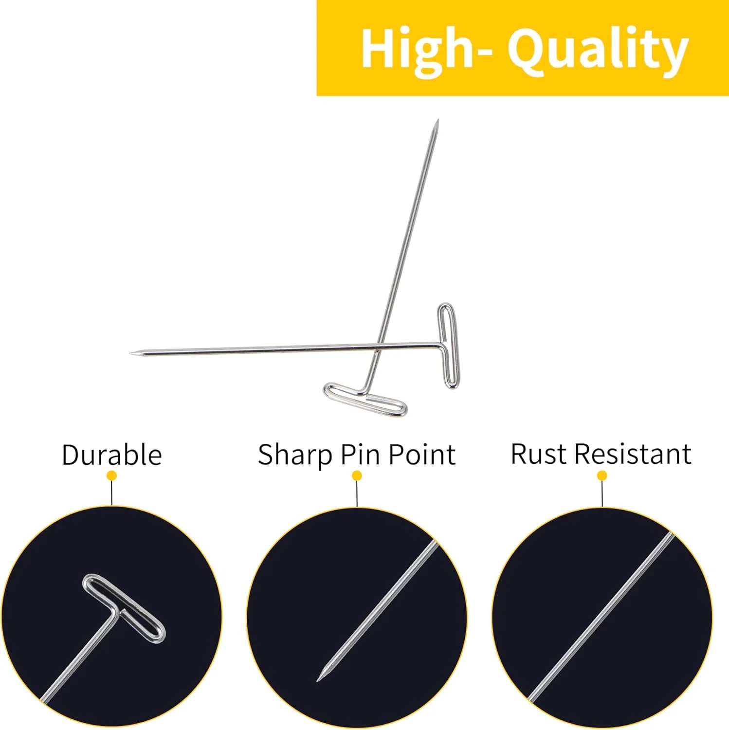 250 عدد سوزن تی (T)، سوزن های تی 2.5 سانتی متری / 3.8 سانتی متری / 5 سانتی متری، سوزن های تی استیل ضد زنگ برای کلاه گیس، سوزن های مسدود کننده، سوزن های کلاه گیس برای سر فوم، سوزن های خیاطی، صنایع دستی، لحاف دوزی و مسدود کردن بافتنی، سوزن های تی برای دیوار اداری