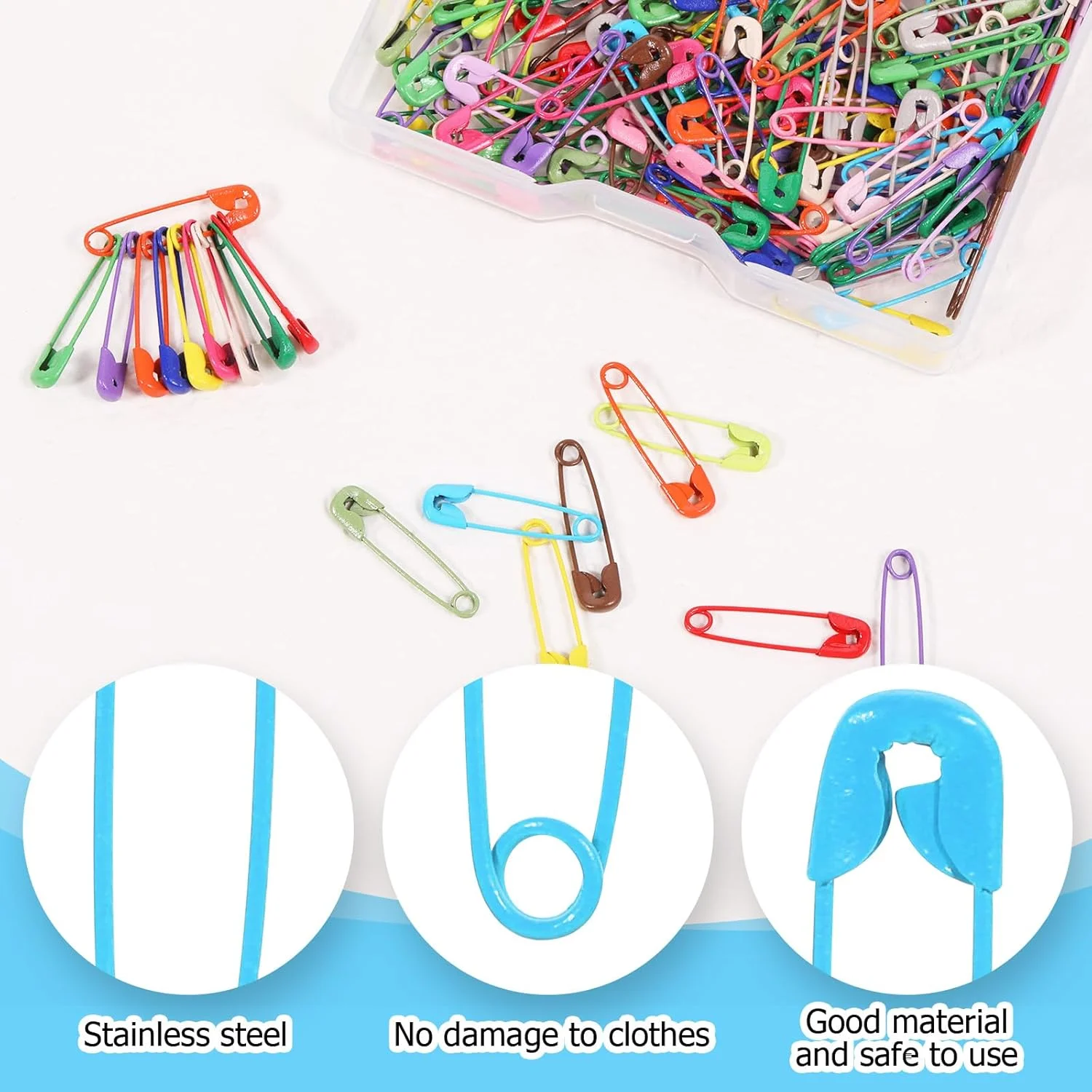 250 عدد سنجاق قفلی کوچک رنگی 19 میلی متری برای لباس، سنجاق قفلی های خیاطی کوچک رنگی فله ای برای هنر، صنایع دستی، خیاطی، جواهرسازی، ساخت DIY، تثبیت برچسب روسری، نشانگر بافندگی، لوازم جانبی لباس