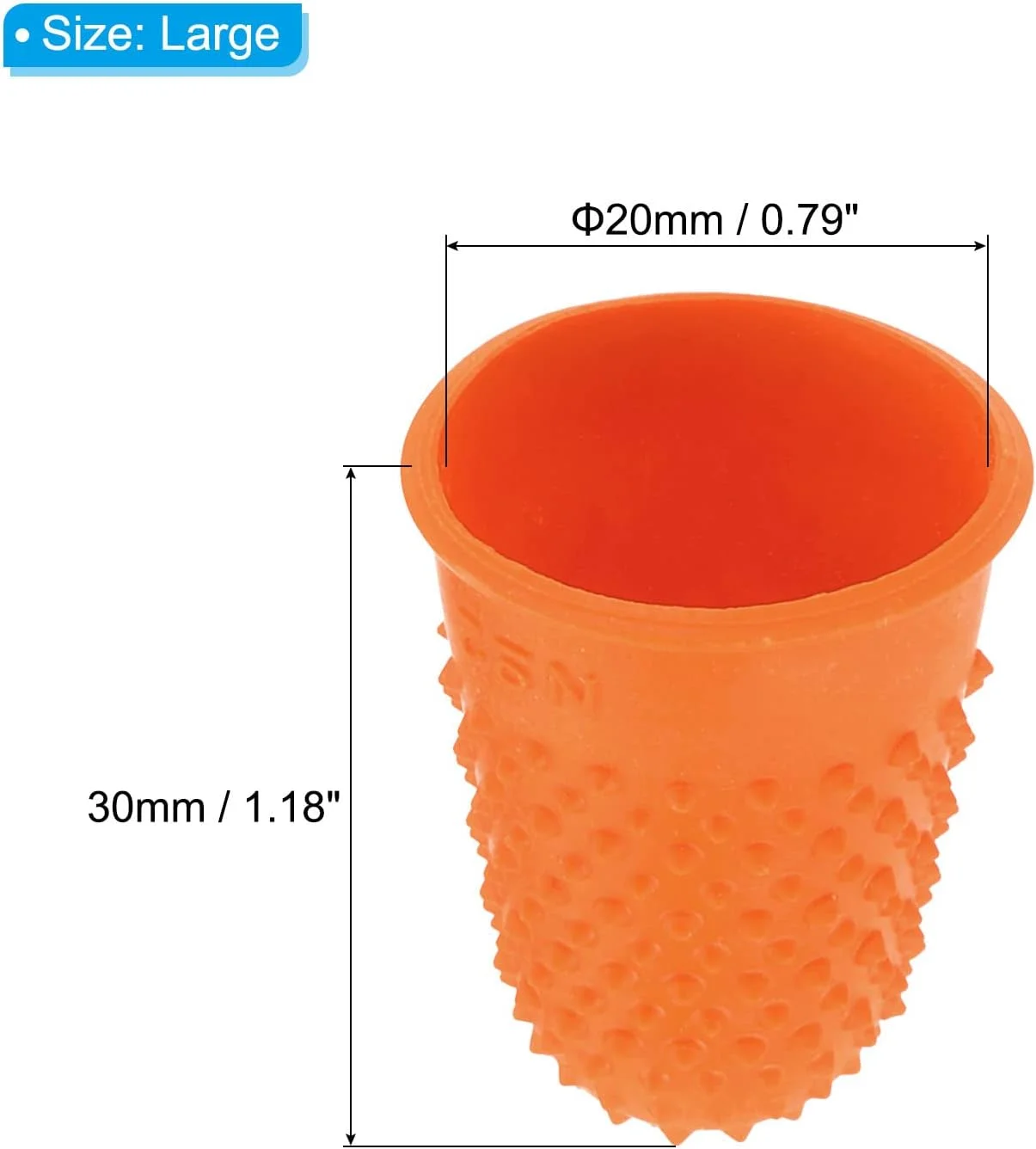 محافظ انگشت لاستیکی 20x30 میلی‌متری، بسته 10 عددی روکش محافظ نوک انگشت شست سیلیکونی، پد محافظ انگشت برای شمارش، خیاطی، نارنجی سایز بزرگ