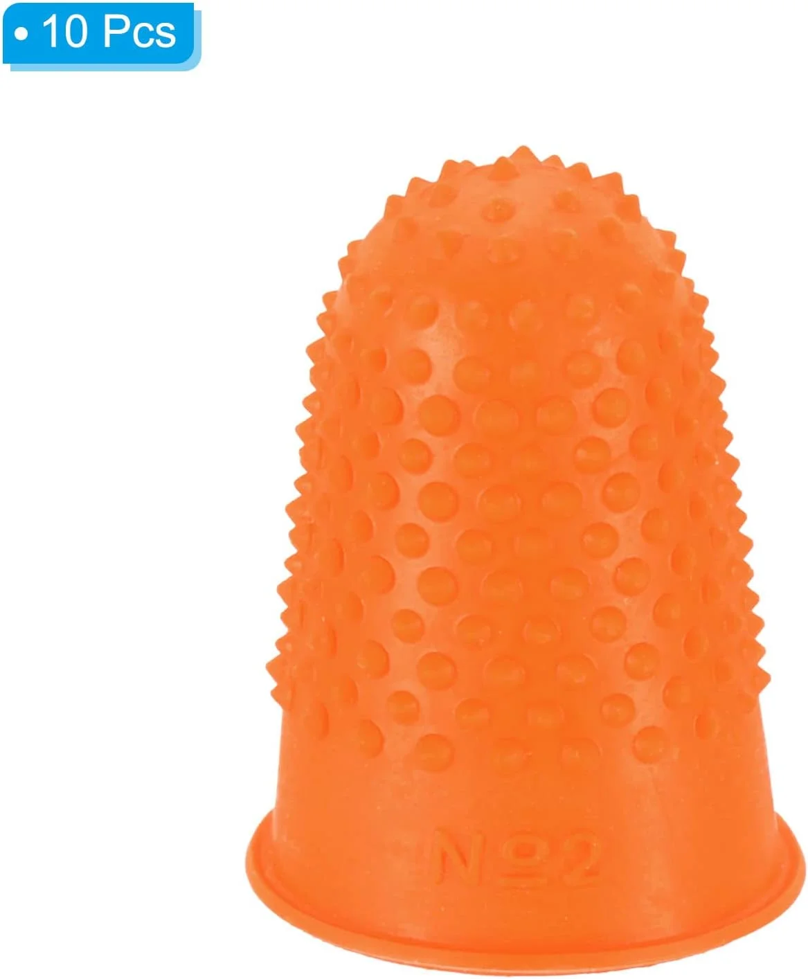 محافظ انگشت لاستیکی 20x30 میلی‌متری، بسته 10 عددی روکش محافظ نوک انگشت شست سیلیکونی، پد محافظ انگشت برای شمارش، خیاطی، نارنجی سایز بزرگ