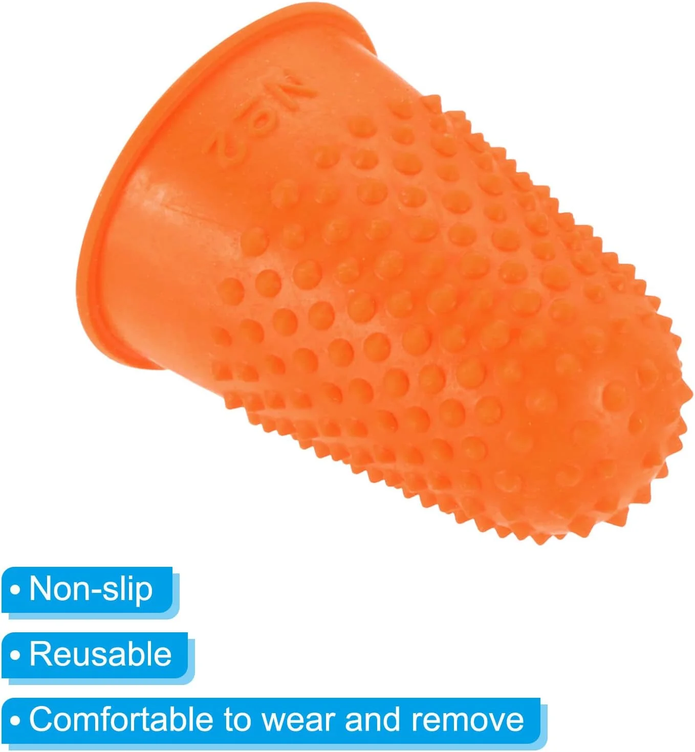 محافظ انگشت لاستیکی 20x30 میلی‌متری، بسته 10 عددی روکش محافظ نوک انگشت شست سیلیکونی، پد محافظ انگشت برای شمارش، خیاطی، نارنجی سایز بزرگ