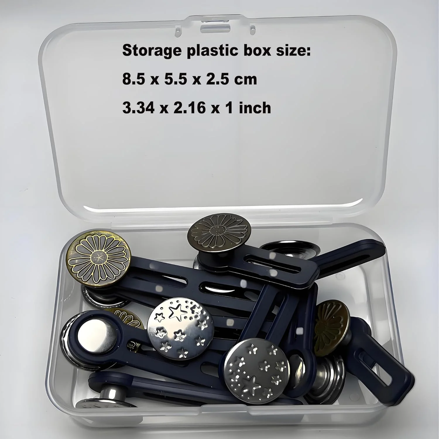 12 عدد افزایش دهنده دکمه با کیفیت برای شلوار جین - استفاده آسان، تنظیم کننده کمر شلوار - 1 تا 1.8 اینچ فضای اضافی برای راحتی اضافه می کند، همراه با جعبه