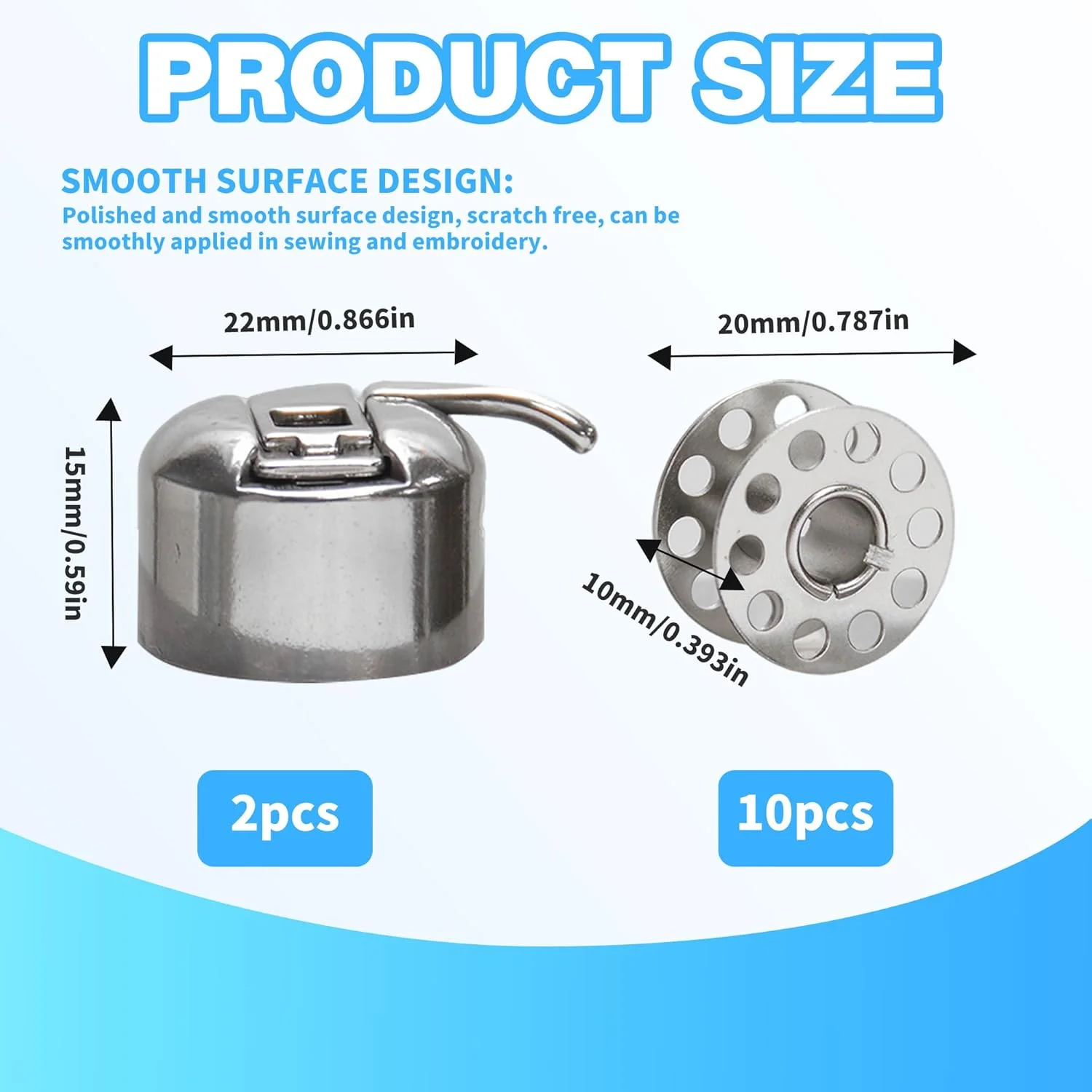 12 عدد ماسوره برای چرخ خیاطی، ماسوره، جعبه ماسوره، ماسوره چرخ خیاطی، 2 جعبه ماسوره و 10 ماسوره فلزی - مناسب برای اکثر چرخ خیاطی های خانگی