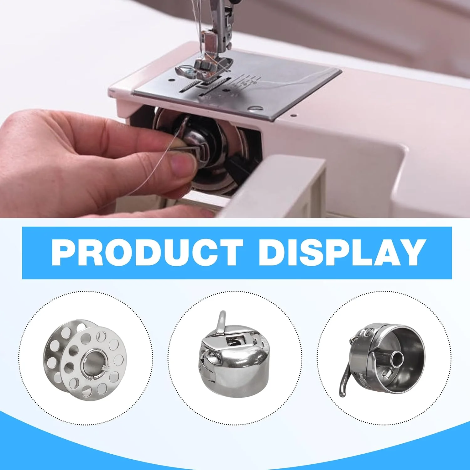 12 عدد ماسوره برای چرخ خیاطی، ماسوره، جعبه ماسوره، ماسوره چرخ خیاطی، 2 جعبه ماسوره و 10 ماسوره فلزی - مناسب برای اکثر چرخ خیاطی های خانگی