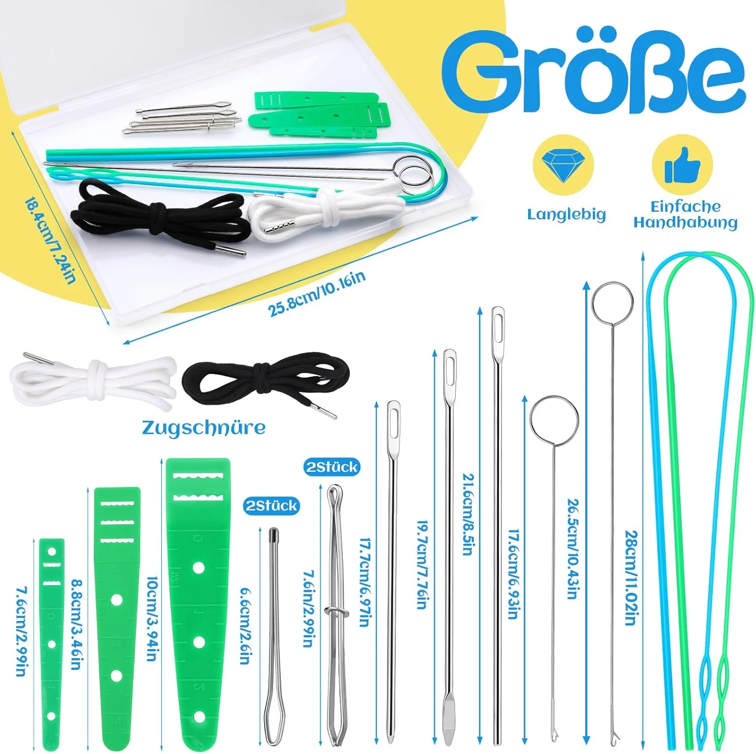 ست سوزن نخ‌کش 14 تکه، نخ‌کش با بند کشی، نخ‌کش نوار الاستیک، نخ‌کش نوار الاستیک، نخ‌کش با بند کشی، ابزار نخ‌کش طناب برای کمربند، لوازم خیاطی