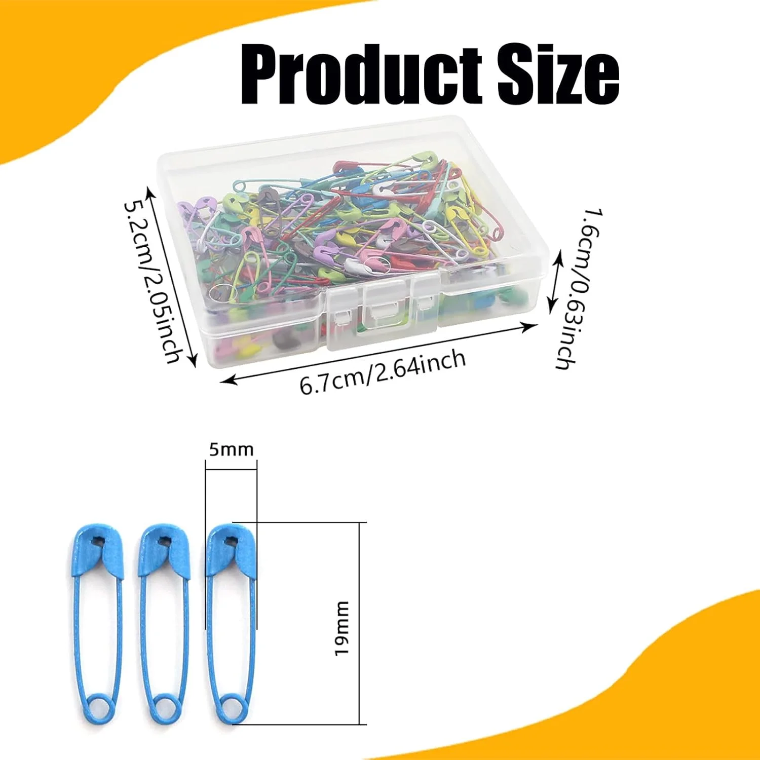 120 عدد سنجاق قفلی، 19 میلی متری کوچک برای کاردستی، خیاطی (چند رنگ)
