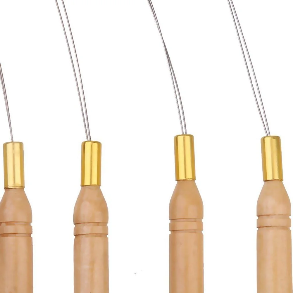 ۱۲ عدد ابزار قلاب نخ کشی چوبی برای اکستنشن مو