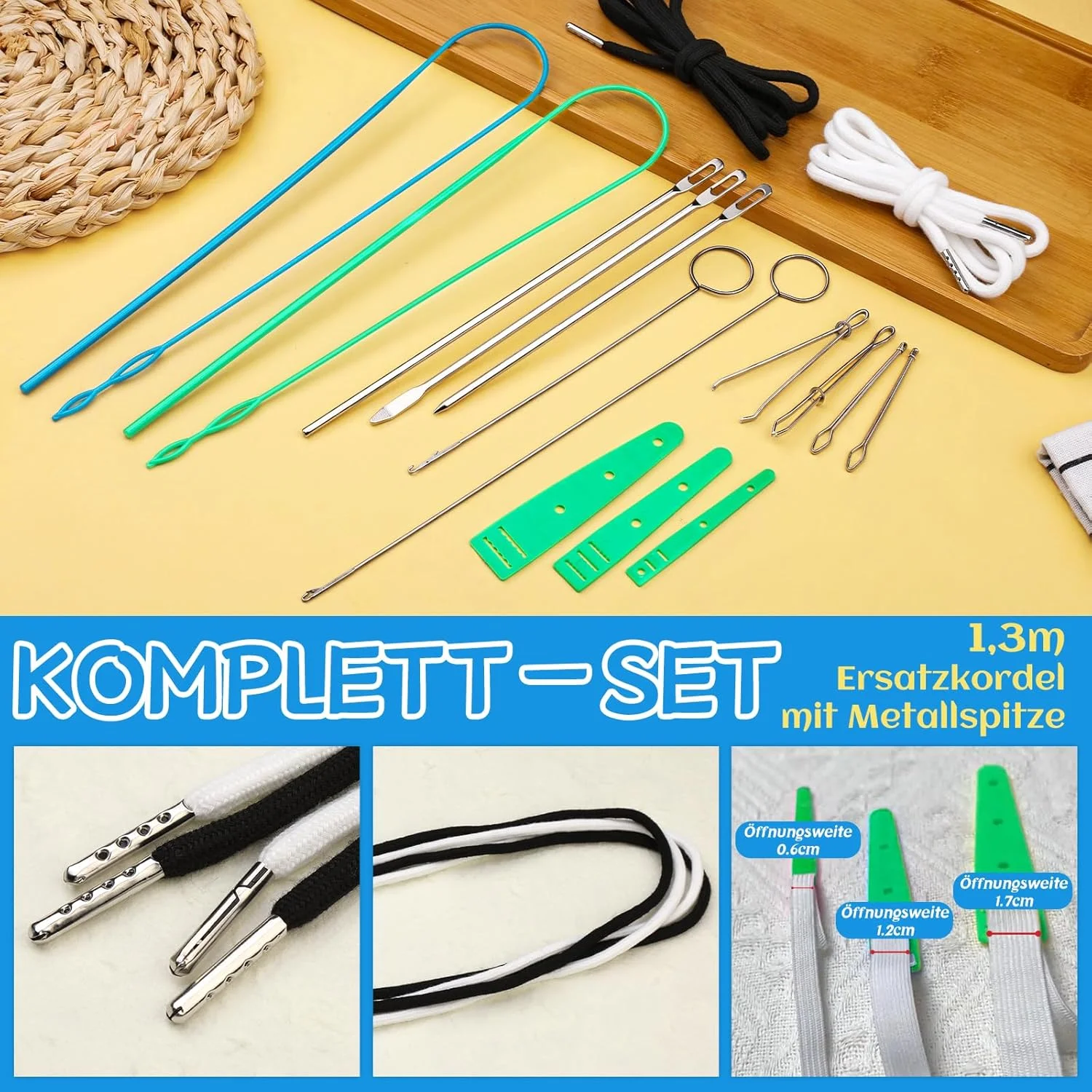 ست سوزن نخ‌کش 14 تکه، نخ‌کش با بند کشی، نخ‌کش نوار الاستیک، نخ‌کش نوار الاستیک، نخ‌کش با بند کشی، ابزار نخ‌کش طناب برای کمربند، لوازم خیاطی