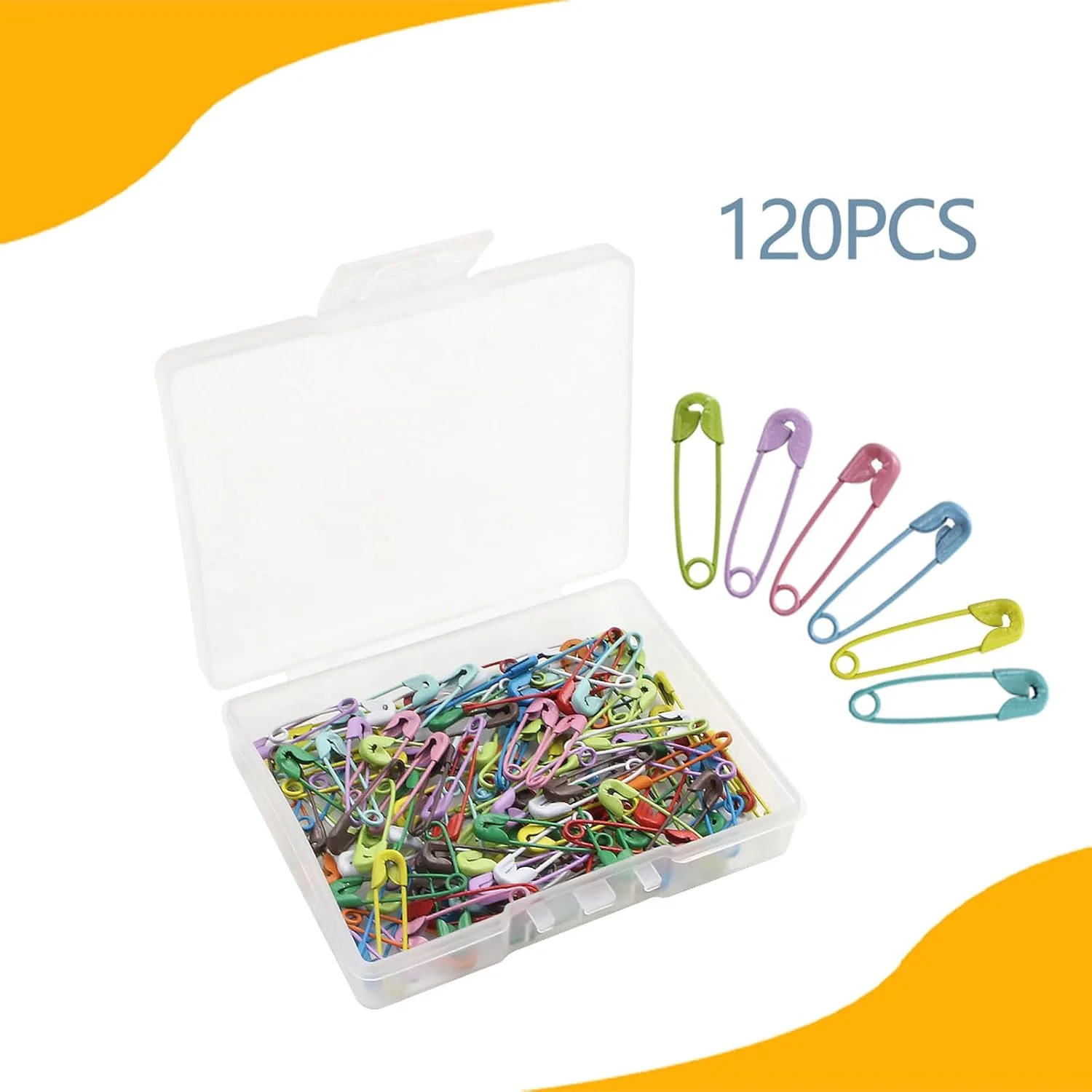 120 عدد سنجاق قفلی، 19 میلی متری کوچک برای کاردستی، خیاطی (چند رنگ)