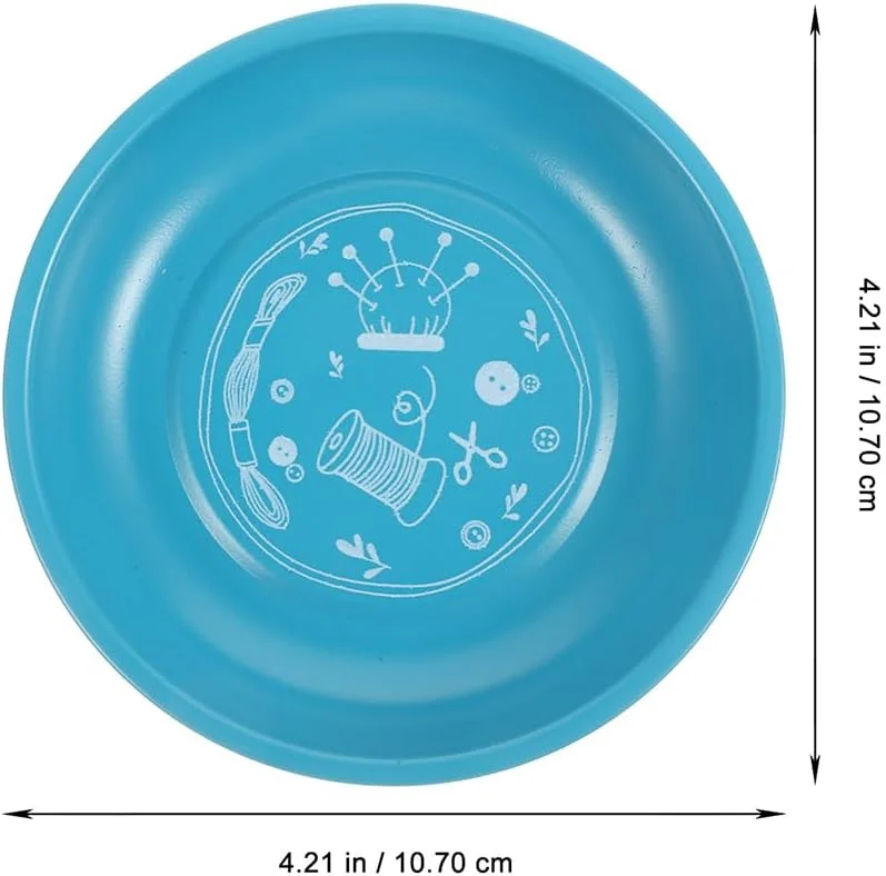 ست دو عددی ابزار خیاطی کاسه مغناطیسی نگهداری سوزن و سینی ذخیره سازی - نگهدارنده مغناطیسی سوزن برای لوازم خیاطی - نگهدارنده مغناطیسی سوزن راحت - آبی + زرد