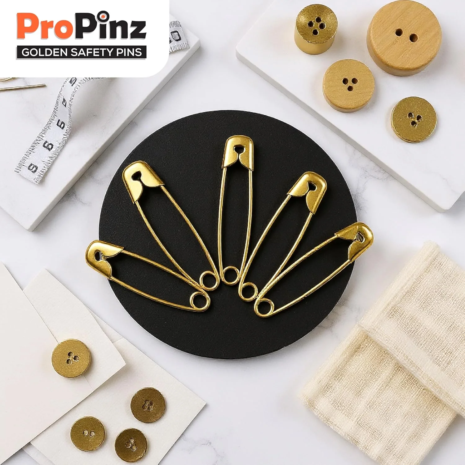 سنجاق قفلی در اندازه های مختلف - فولاد نیکل اندود شده قوی، مقاوم در برابر زنگ زدگی - ایده آل برای هنر و صنایع دستی، DIY، سنجاق زدن، لبه دوزی، خیاطی، دوخت و موارد دیگر (طلایی، بسته 360 عددی-5 سایز)