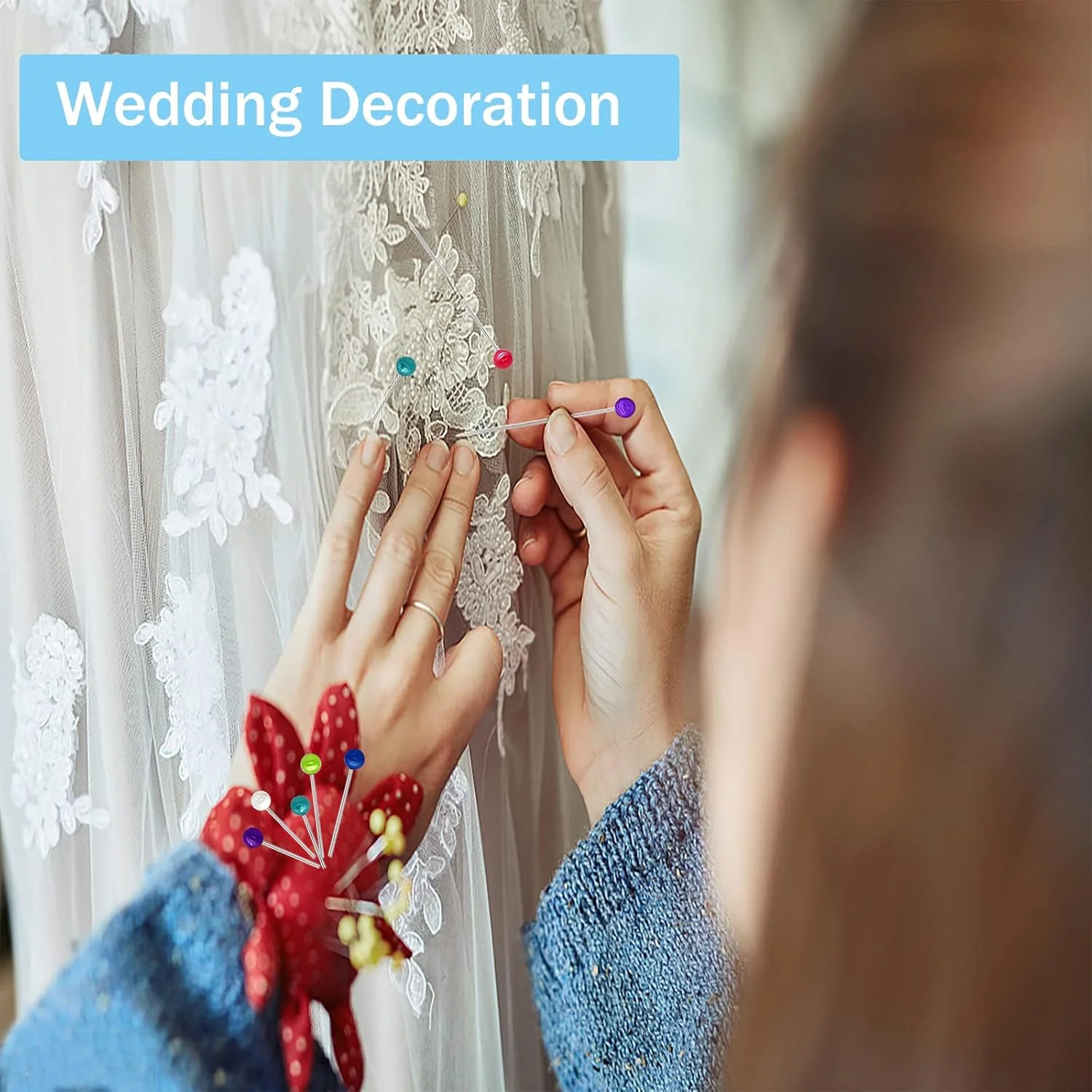 600 عدد سوزن ته گرد خیاطی چند رنگ، سوزن خیاطی، سوزن ته گرد خیاطی لباس، سوزن ته گرد با سر رنگی، سوزن لحاف دوزی، سوزن پارچه، سوزن روکش شل با جعبه شفاف