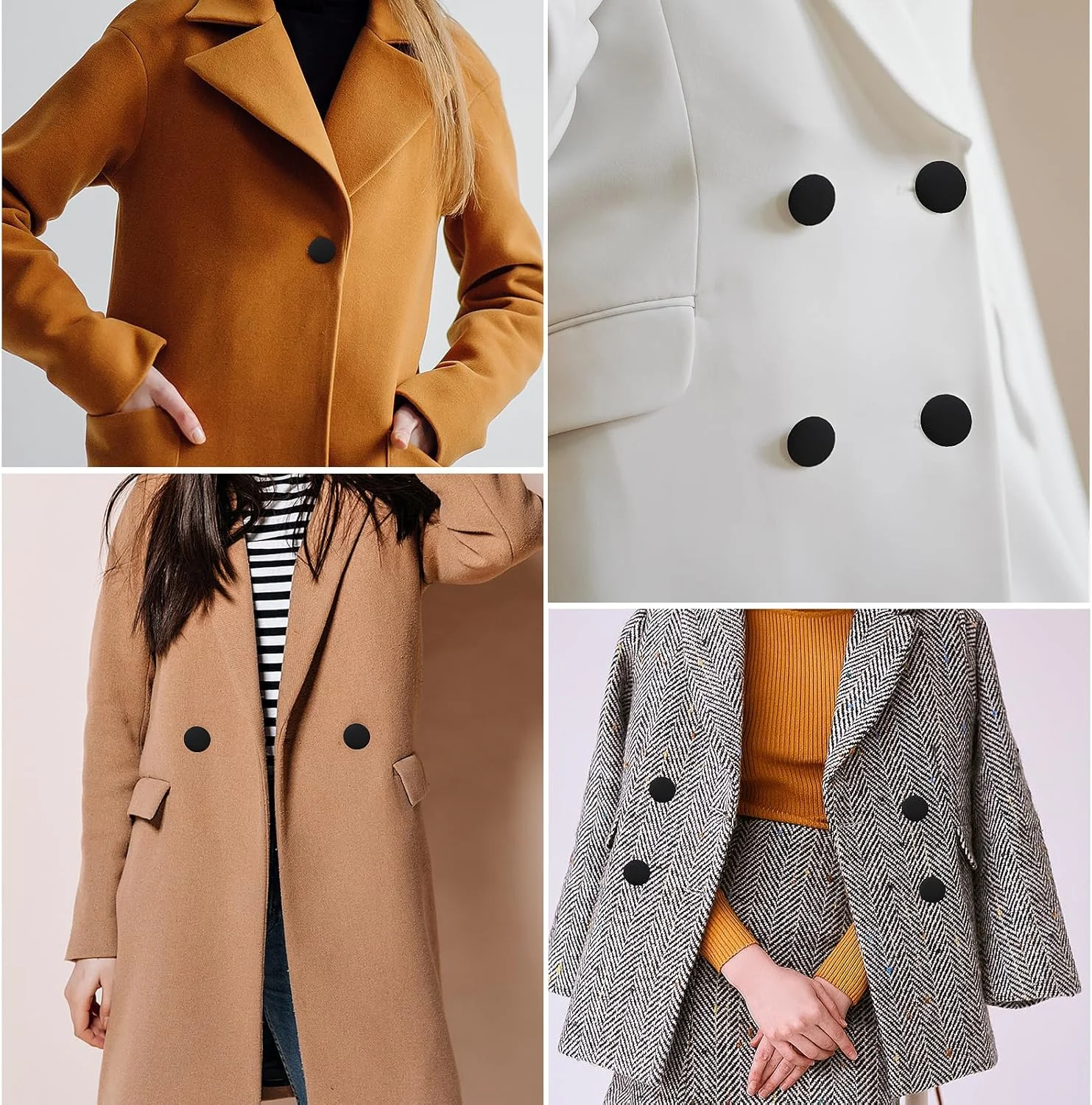 دکمه های مشکی روکش پارچه ای 20 میلی متری Abeillo، 10 عددی، دکمه های خیاطی فلزی گرد برای کت و شلوار، لباس مجلسی، بلوز، دکمه پارچه ای روکش دار قدیمی برای پروژه های DIY (مشکی)