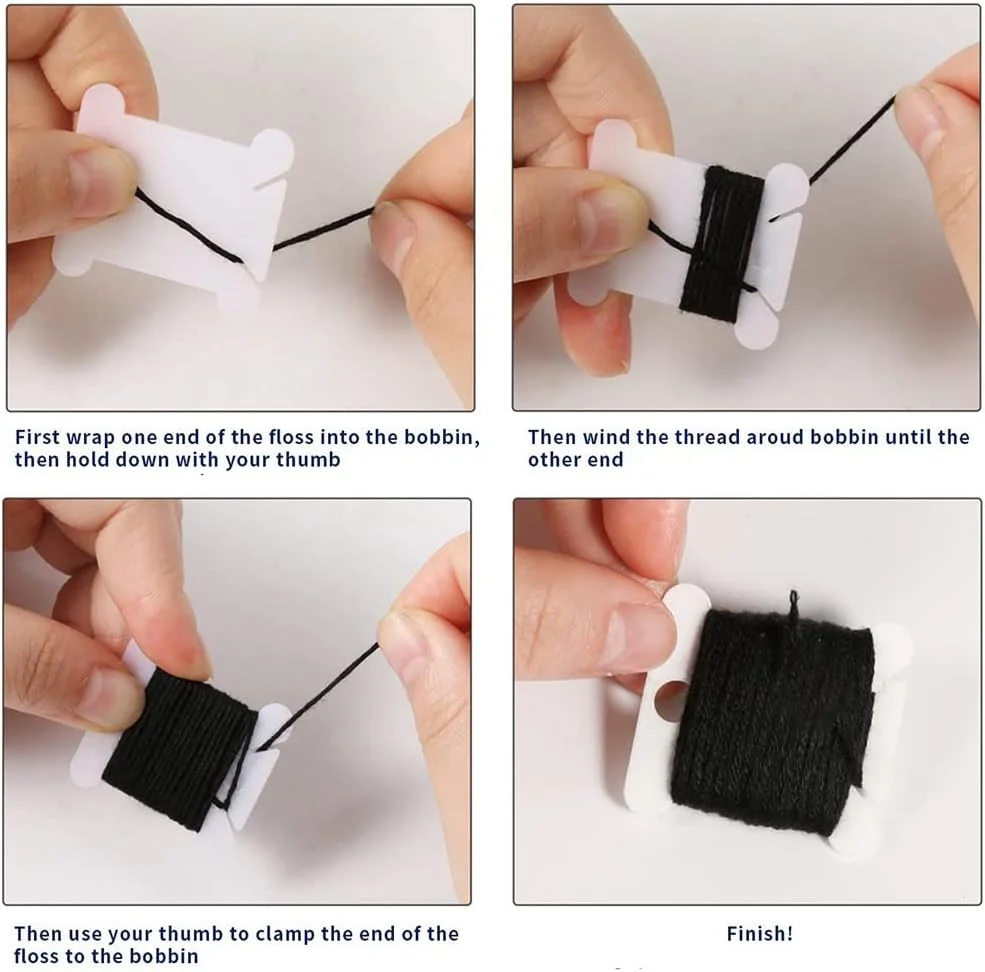 152 قطعه لوازم جانبی شامل جعبه سازمان دهنده قرقره نخ گلدوزی و برچسب شماره نخ