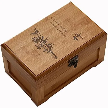 جعبه خیاطی، جعبه خیاطی چوبی چند منظوره و قدیمی با لوازم جانبی، سبد خیاطی خانگی ساده قابل حمل 7.9X4.9X4.3 اینچ، گل داوودی B