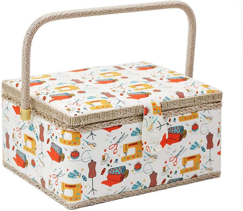 کیف حمل لوازم خیاطی، قلاب بافی، سوزن و لوازم جانبی - ساخته شده از مواد سبک و مقاوم، سفید