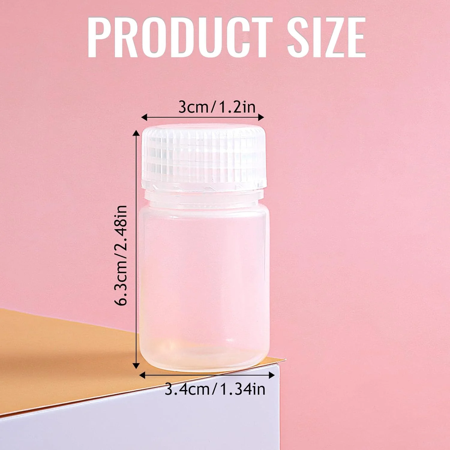 12 عدد بطری نمونه پلاستیکی 30 میلی لیتری، بطری های آزمایشگاهی با دهانه گشاد، ظرف معرف آزمایشگاهی، بطری کوچک قرص، مهر و موم شده و ضد نشت برای مسافرت آزمایشگاهی و نگهداری در منزل