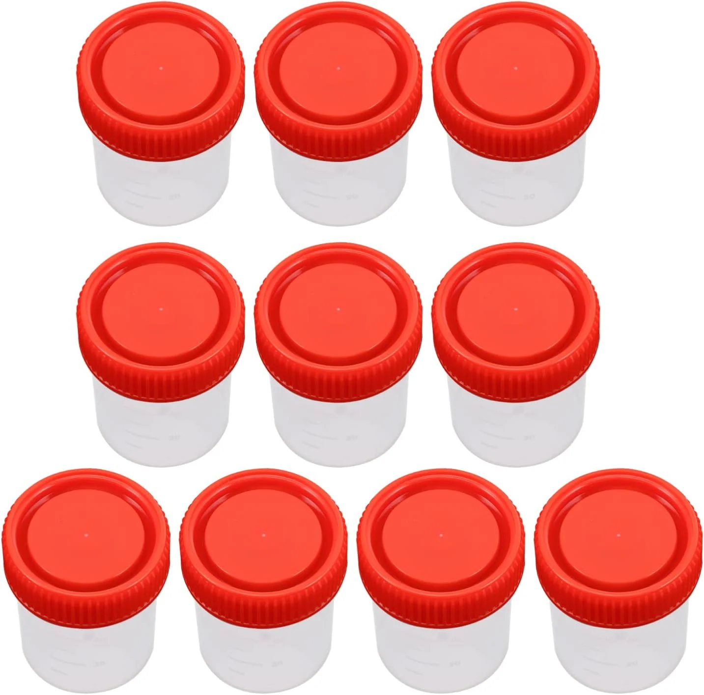 فنجان نمونه برداری 10 عددی، ظرف مدفوع، فنجان ادرار 60 میلی لیتری، ظرف نمونه مدفوع برای آزمایشگاه پزشکی بیمارستان