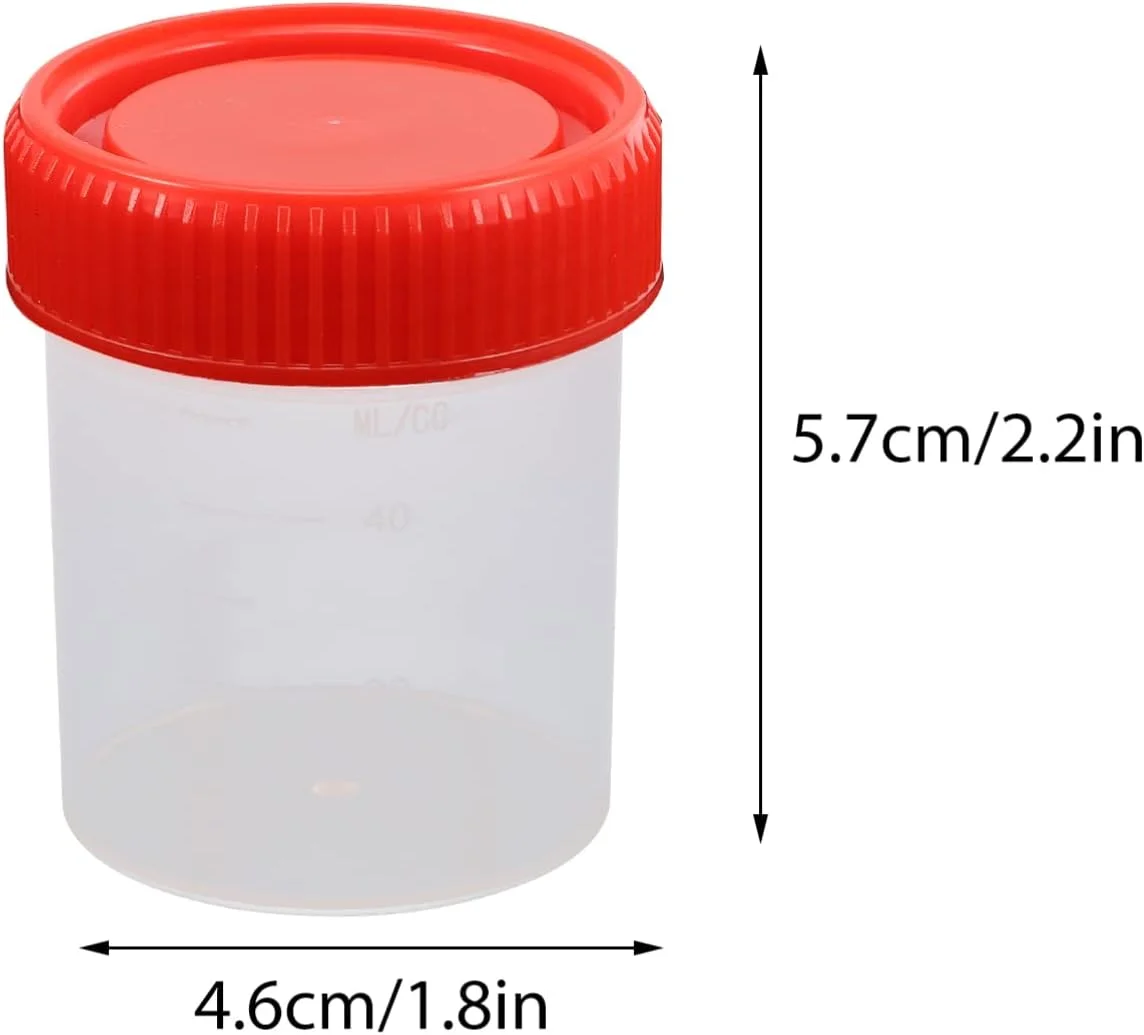 فنجان نمونه برداری 10 عددی، ظرف مدفوع، فنجان ادرار 60 میلی لیتری، ظرف نمونه مدفوع برای آزمایشگاه پزشکی بیمارستان