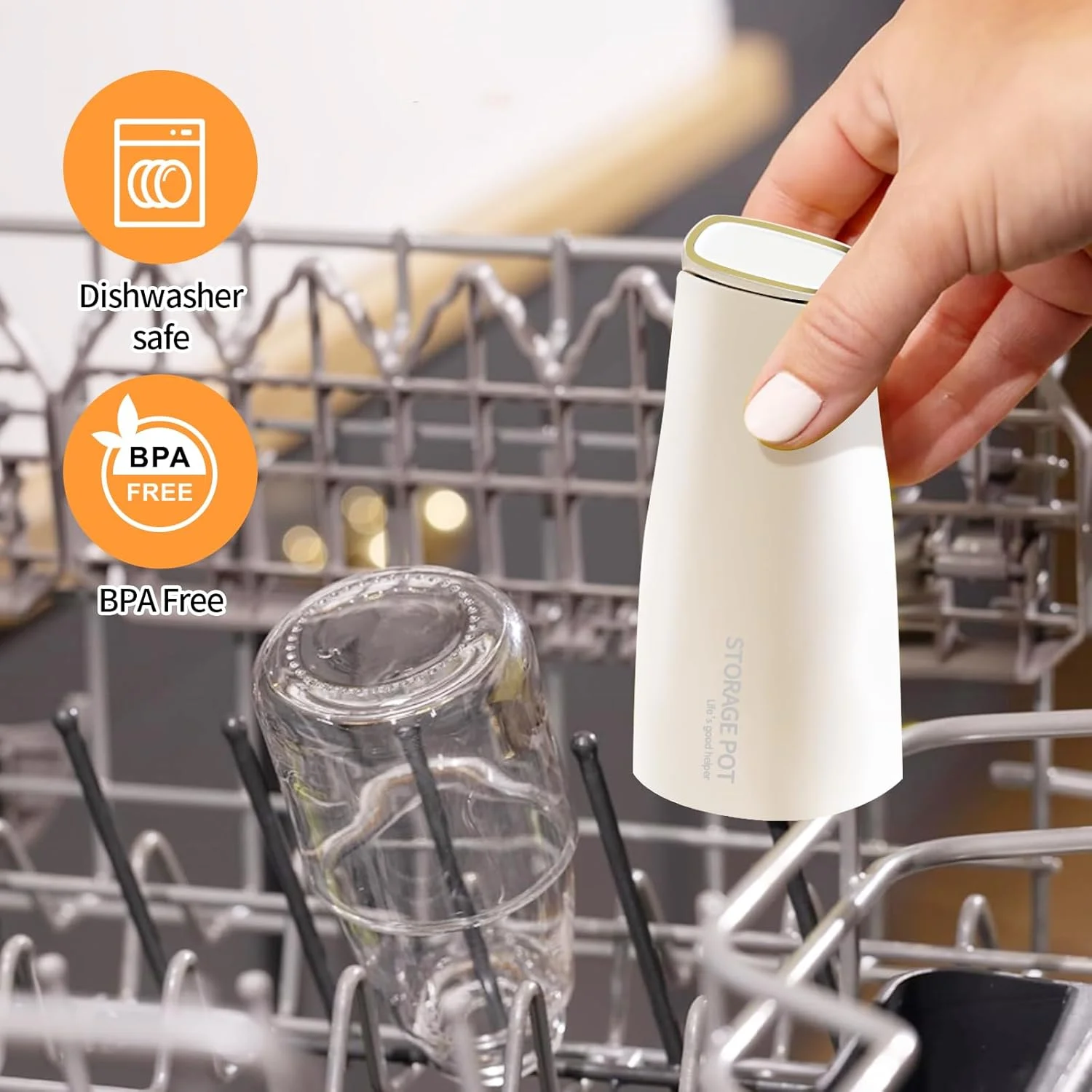 بطری روغن زیتون درب اتوماتیک YARRAMATE مناسب آشپزخانه - 500 میلی لیتر / 17 اونس، ظرف روغن و سرکه شیشه ای زیبا با دهانه، ظرف روغن، ظرف سس سویا (سفید کرمی)، برچسب