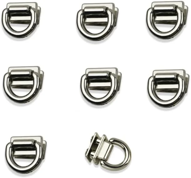 اتصالات کیف فلزی اکریلیک 8 عددی با حلقه D، اتصال دهنده فلزی کیف با حلقه D، حلقه های D، سگک پشتیبانی 18 میلی متری، با پیچ برای کیف های دستی DIY، جاکلیدی، کیف