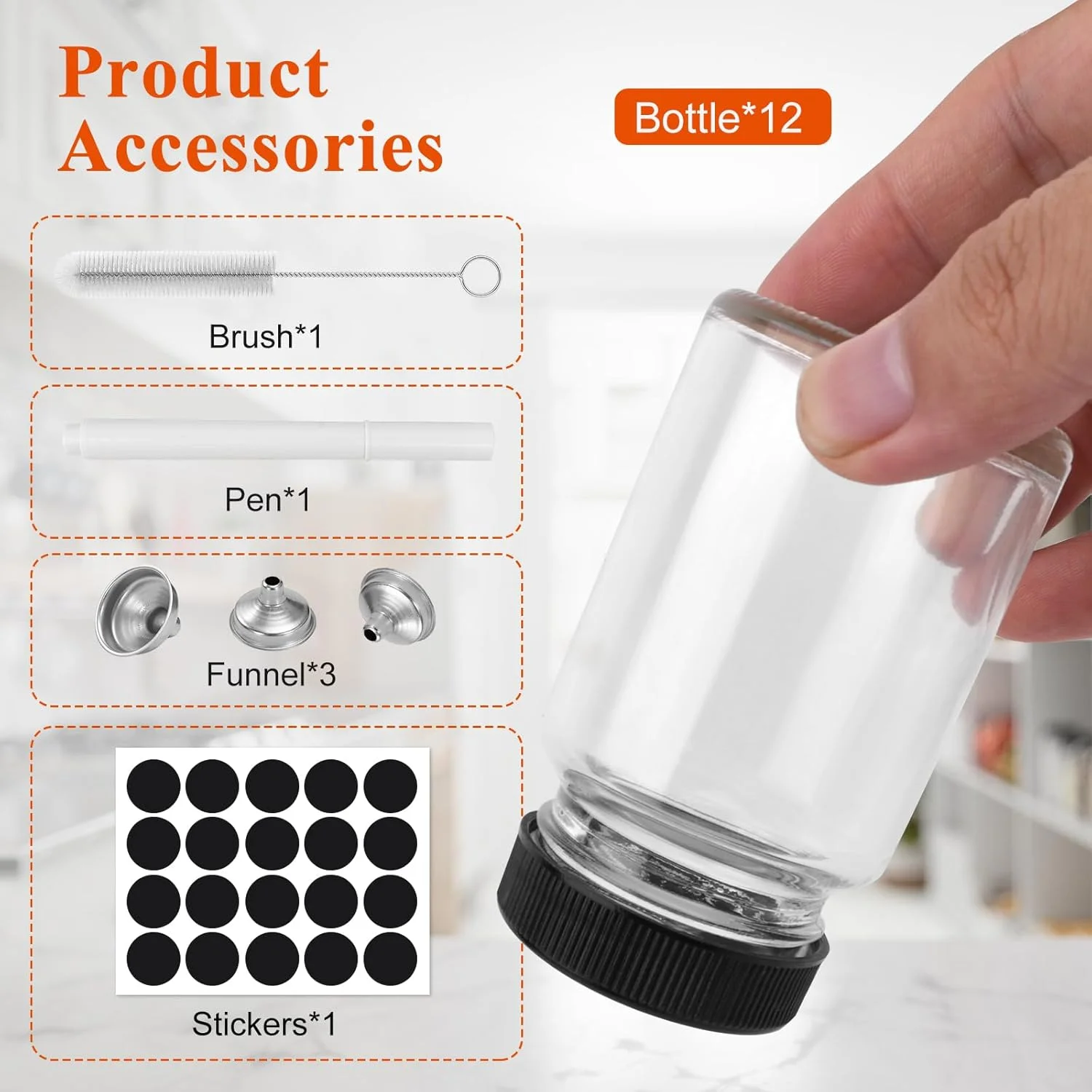 بطری شیشه ای 2oz اسکای لینک، بسته 12 عددی - بطری های کوچک شفاف برای آبمیوه گیری، شات زنجبیل، نگهداری نمونه، کاردستی، مینی ظروف با درب پیچی، ضد نشت و طراحی دهانه گشاد