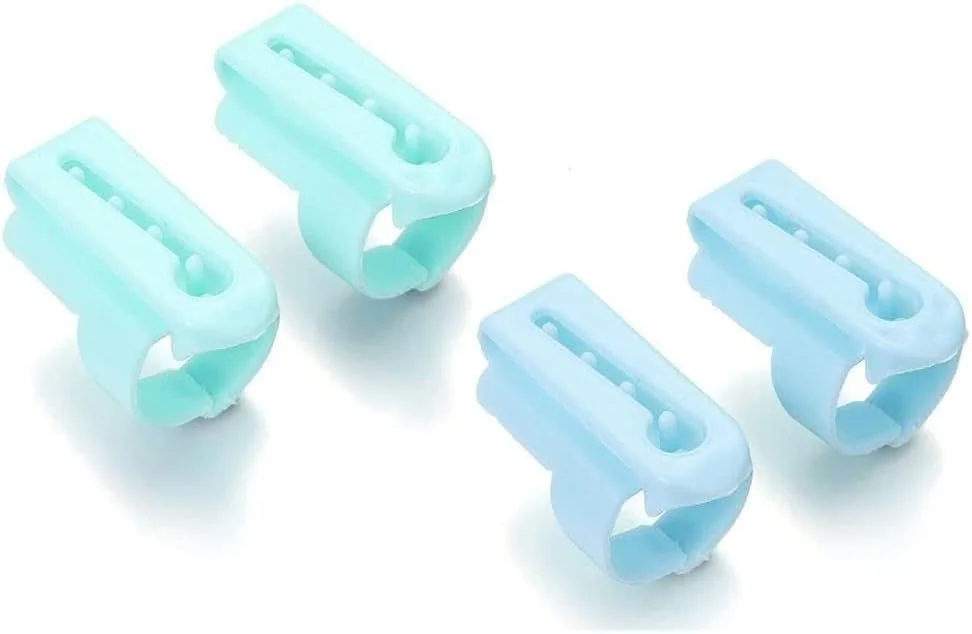 راهنمای نخ بافتنی 4 عددی، لوازم جانبی خیاطی، ابزار بافتنی ژاکت پشمی، راهنمای نخ جداکننده انگشت، انگشتانه حلقه ای، طراحی کاربردی و بادوام، انگشتانه خیاطی، انگشتانه