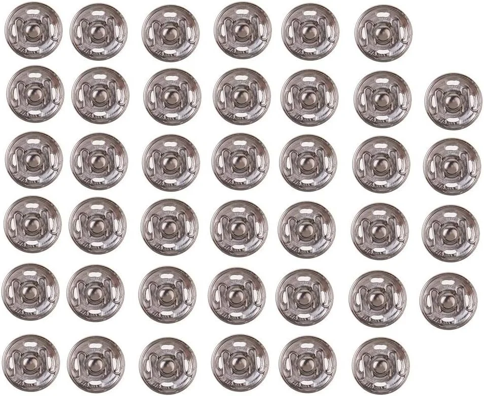 دکمه های فشاری فلزی AANIJ، دکمه های پرسی فنری، دکمه های فشاری دوختنی پرچ (بسته 50 عددی)