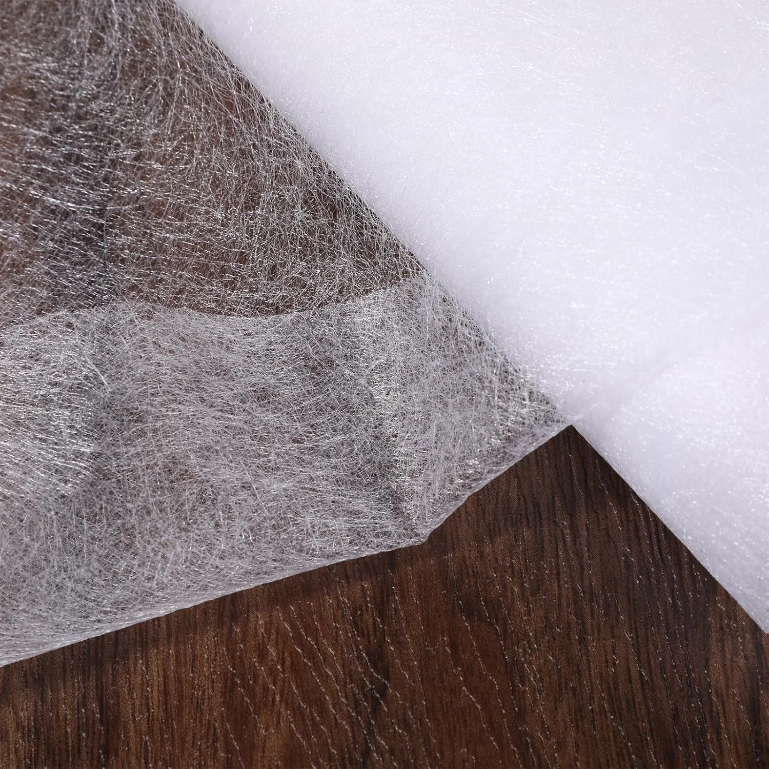 لایه چسب دو طرفه 50 سانتی متر در 5 متر، سفید، چسب حرارتی، لایه چسب غیر بافته، لایه چسب سبک وزن برای تکه دوزی پارچه، خیاطی، لوازم صنایع دستی DIY