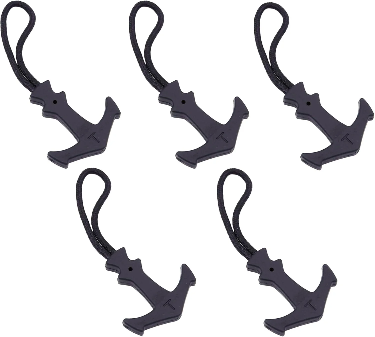 آویز زیپ لنگر شکل سنگین اکتوپوس 5 عددی - جایگزین های زیپ مشکی بادوام برای کیف، ژاکت، کوله پشتی و غیره