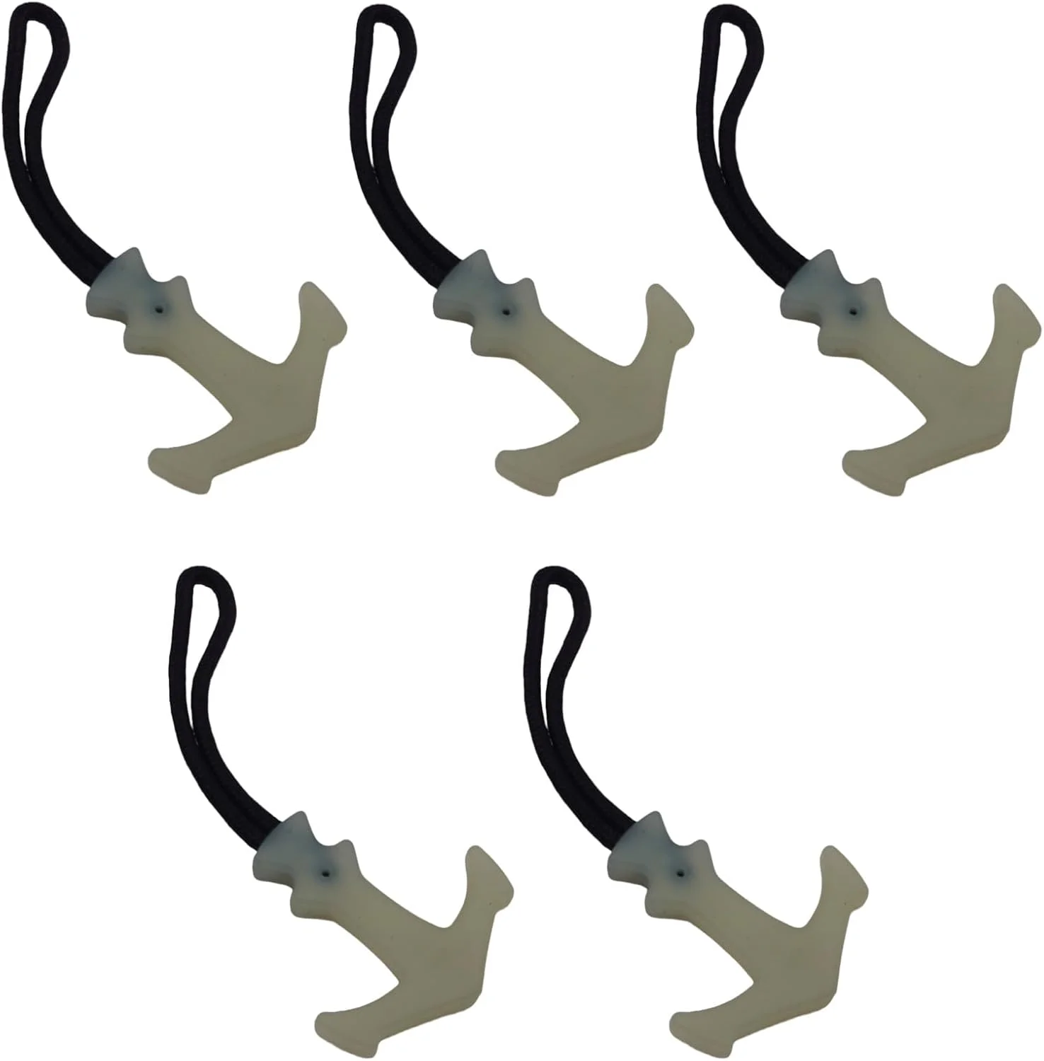 آویز زیپ لنگر شب‌تاب Actopus، بسته 5 عددی - مقاوم و بادوام، جایگزین زیپ برای کاپشن، کیف، کوله پشتی با طراحی درخشان