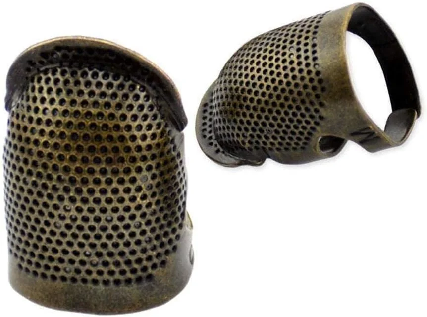 انگشتانه فلزی لحاف دوزی قابل تنظیم در 2 سایز، محافظ انگشت، مناسب خیاطی و کارهای دستی