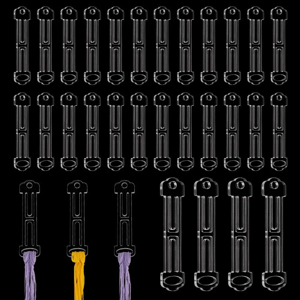 آهندمیکر 50 عدد قطره نخ اکریلیک، قرقره نخ شفاف برای نخ دوزی، قرقره های نخ برای سازماندهی نخ های خیاطی کوک متقاطع، قرقره نخ دندان برای نگهداری خیاطی DIY صنایع دستی، مستطیل