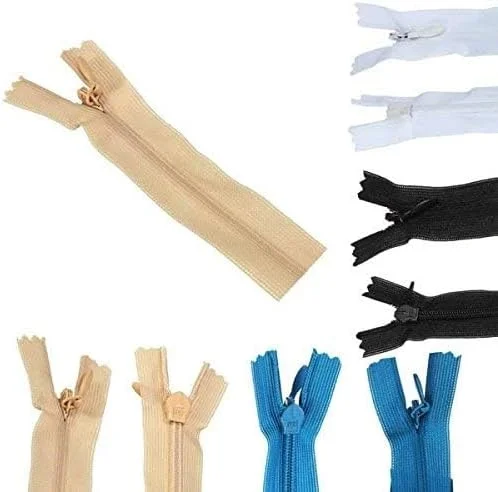 زیپ نایلونی نامرئی AiCheaX مناسب کیف پول، دامن، لباس، خیاطی و لوازم جانبی صنایع دستی (سفید، 40 سانتی متر) زیپ نایلونی نامرئی AiCheaX مناسب کیف پول، دامن، لباس، خیاطی و لوازم جانبی صنایع دستی (سفید، 40 سانتی متر)