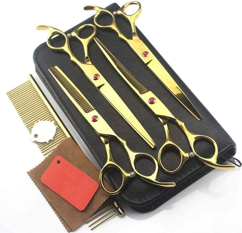 ست قیچی آرایشگری ENPAP طلایی 6 اینچی چپ دست مناسب آرایشگاه، منزل، آقایان و بانوان ست قیچی آرایشگری ENPAP طلایی 6 اینچی چپ دست مناسب آرایشگاه، منزل، آقایان و بانوان