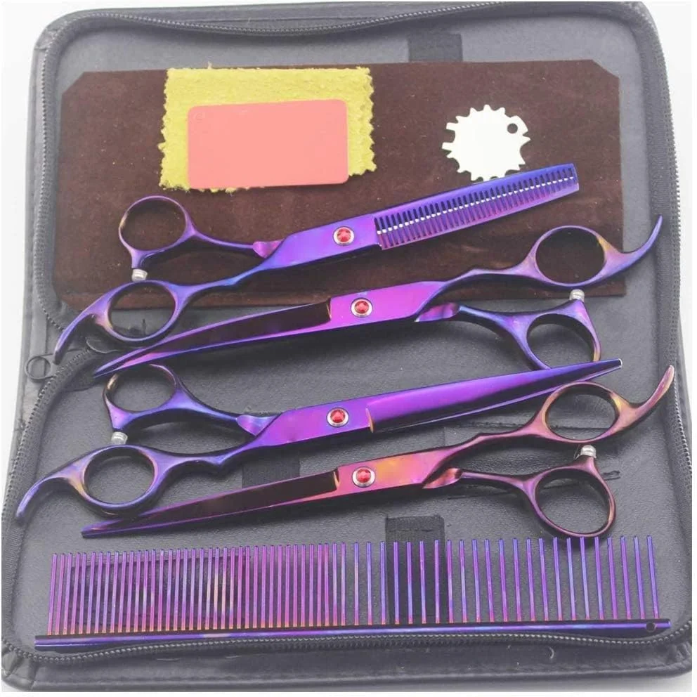 قیچی آرایشگری حرفه ای ENPAP، قیچی آرایشگری، قیچی پیتاژ، ست قیچی آرایشگری 7 اینچ (رنگ: بنفش، سایز: ست 7 اینچی) قیچی آرایشگری حرفه ای ENPAP، قیچی آرایشگری، قیچی پیتاژ، ست قیچی آرایشگری 7 اینچ (رنگ: بنفش، سایز: ست 7 اینچی)