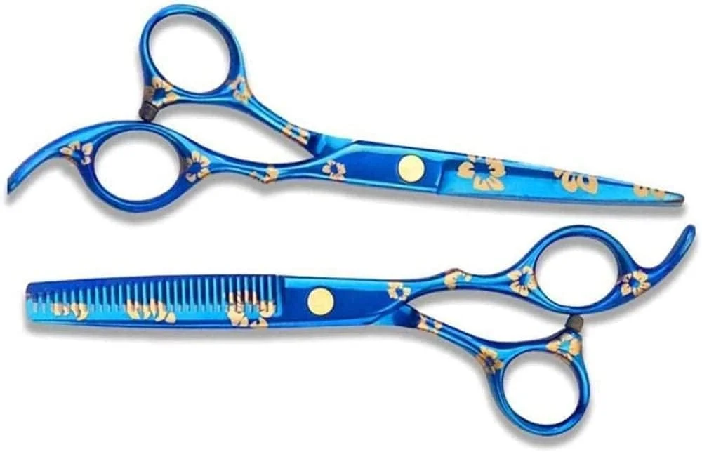 قیچی آرایشگری حرفه ای ENPAP با دسته دندانه دار L شکل نقره ای رنگ 15.2 سانتی متر فولاد 440C مناسب آرایشگاه یا استفاده خانگی (رنگ: 6) قیچی آرایشگری حرفه ای ENPAP با دسته دندانه دار L شکل نقره ای رنگ 15.2 سانتی متر فولاد 440C مناسب آرایشگاه یا استفاده خانگی (رنگ: 6)