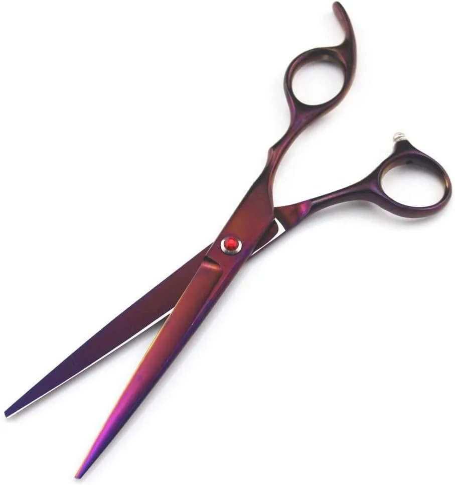 قیچی آرایشگری حرفه ای ENPAP، قیچی آرایشگری، قیچی پیتاژ، ست قیچی آرایشگری 7 اینچ (رنگ: بنفش، سایز: ست 7 اینچی)