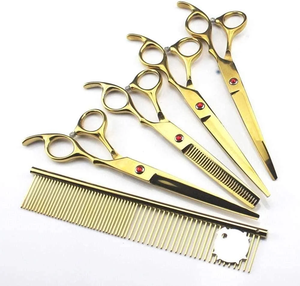 ست قیچی آرایشگری ENPAP طلایی 6 اینچی چپ دست مناسب آرایشگاه، منزل، آقایان و بانوان