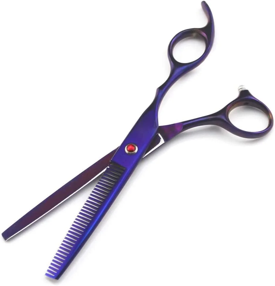 قیچی آرایشگری حرفه ای ENPAP، قیچی آرایشگری، قیچی پیتاژ، ست قیچی آرایشگری 7 اینچ (رنگ: بنفش، سایز: ست 7 اینچی)