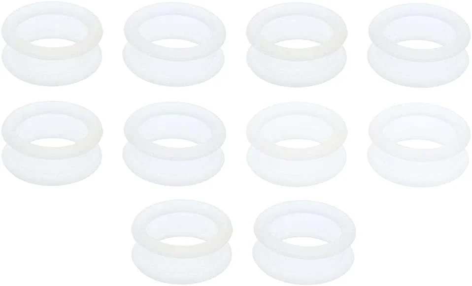 10 عدد حلقه انگشتی گیره ای برای قیچی آرایشگری و پیرایشگری، لاستیکی، سفید
