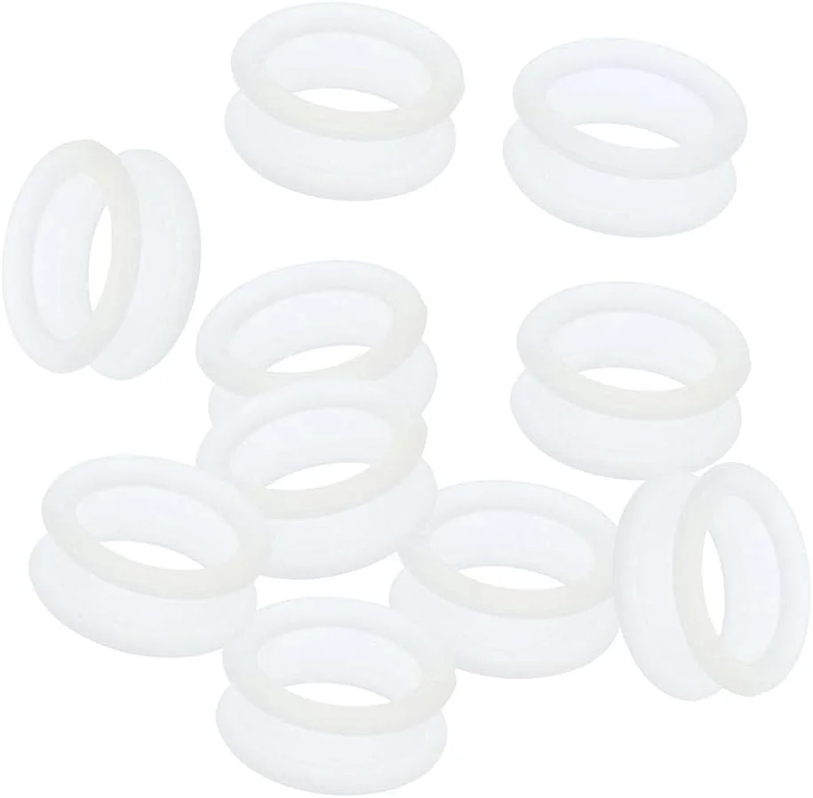 10 عدد حلقه انگشتی گیره ای برای قیچی آرایشگری و پیرایشگری، لاستیکی، سفید 10 عدد حلقه انگشتی گیره ای برای قیچی آرایشگری و پیرایشگری، لاستیکی، سفید