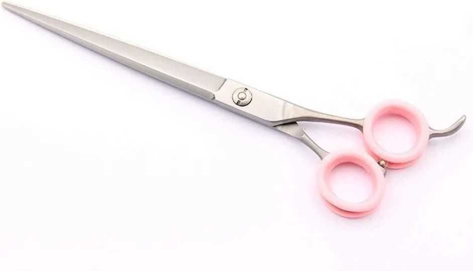 FURLOU Hair Cutting Scissors Haircut,Pet Shearing Teddy Dog Supplies Beautician Finishing Micro-tooth Straight Cutting Tool,7" Hairdressing Barber,Barber Scissors ()